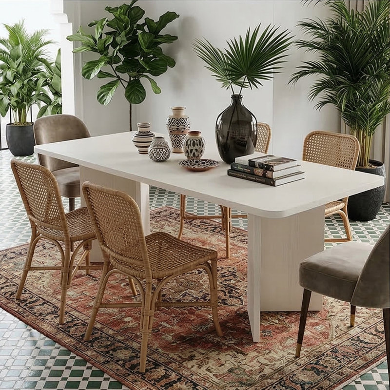 71" Rectangular Multipurpose Dining And Conference Table, Wood White