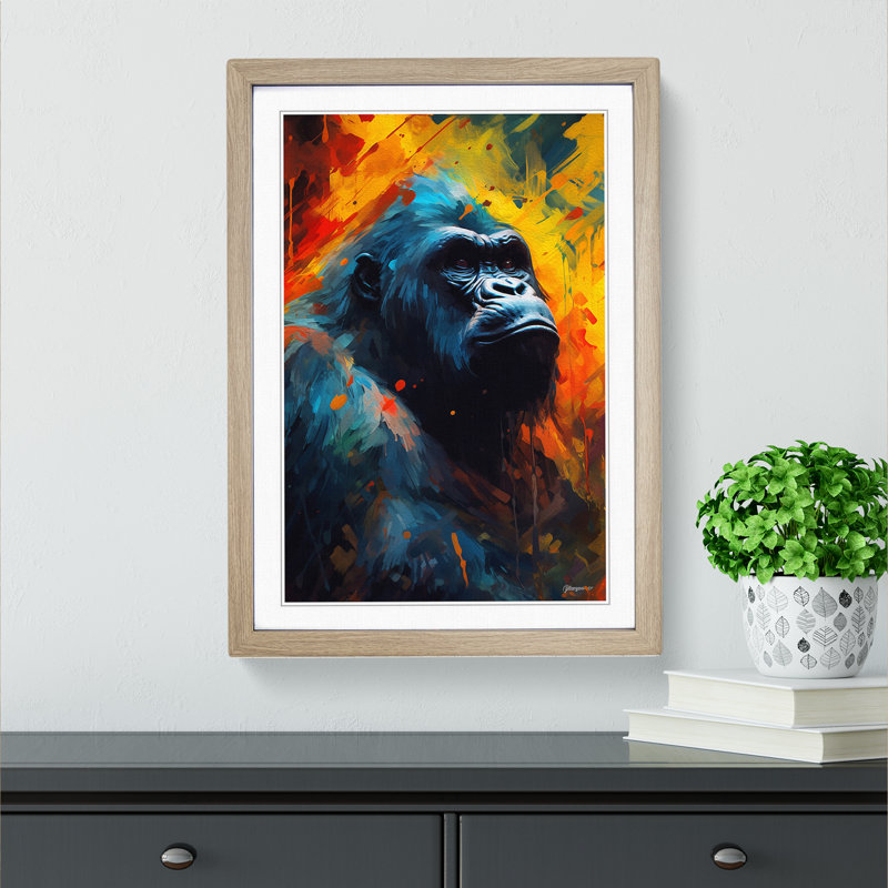 Gorilla Abstract No.2 - Single Picture Frame Print on Wood