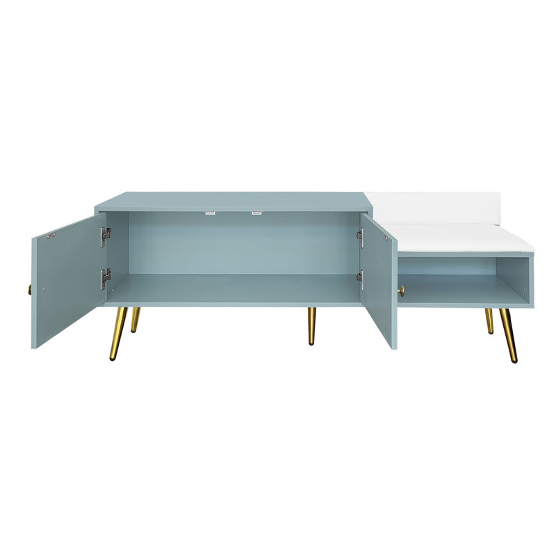 Shoe Storage Bench, Tiffany Blue