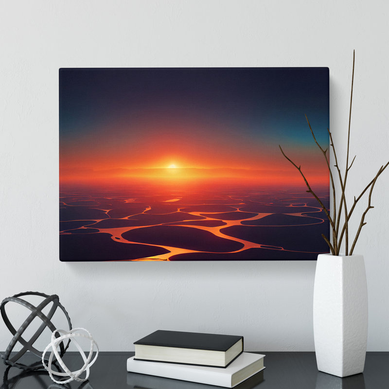Eccentric Seascape at Sunset - Wrapped Canvas Photograph - Wrapped Canvas, 40cm H x 60cm W x 3cm D