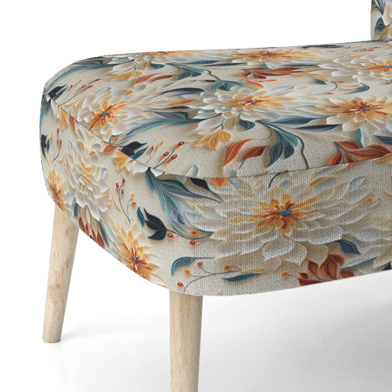 Chaise d'appoint rembourrée Carnation Floral