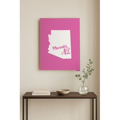 Home Sweet Phoenix — Arizona State Silhouette — Portrait Metal Wall Art