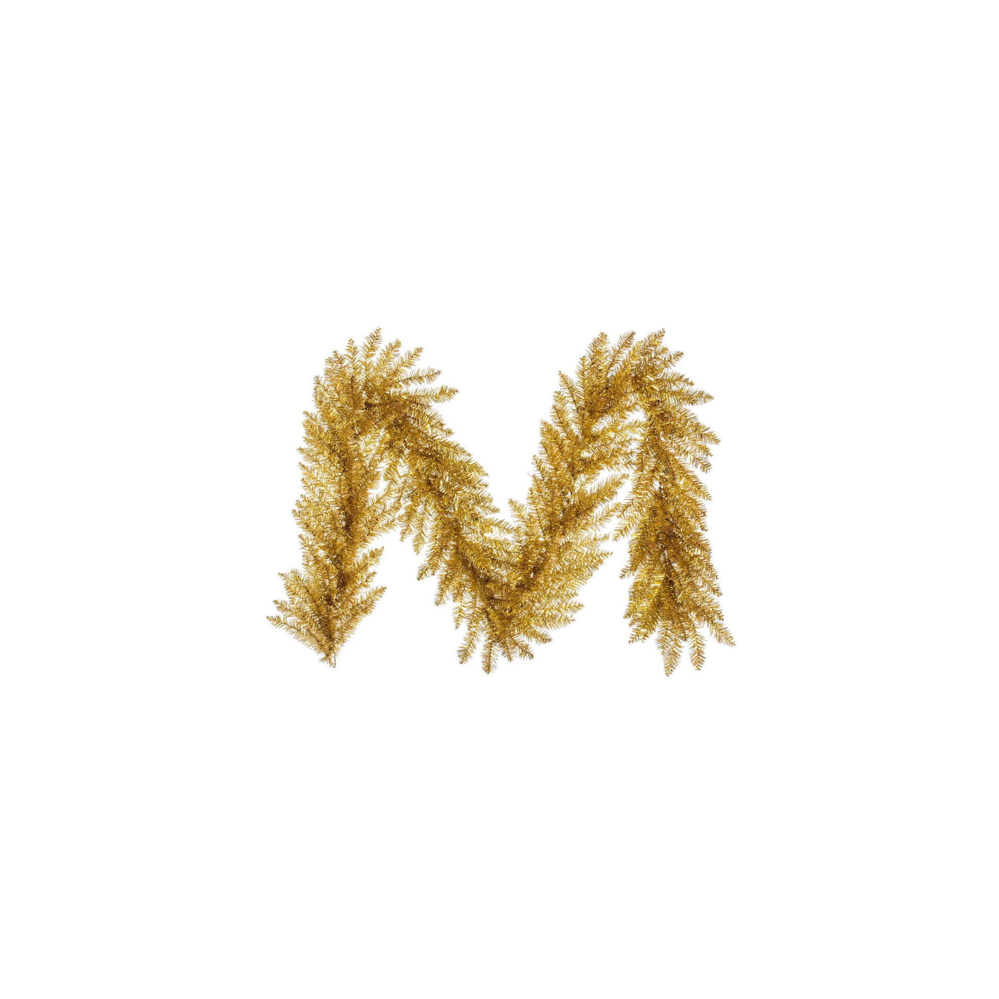 9' x 14" Gold Tinsel Artificial UnLit Garland with 250 PVC Tips