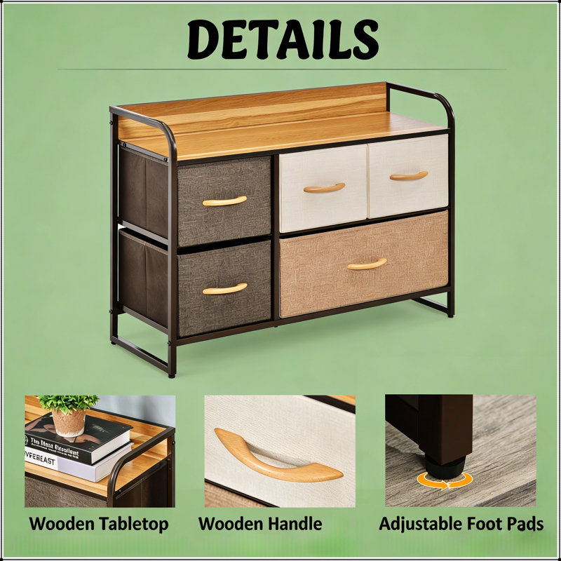 Armoire rustique avec rangement de grande capacité, tour de commode autoportante pour le couloir et l'organisation de la chambre à coucher