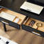 Bureau d'écriture noir en bois massif noir-751341306