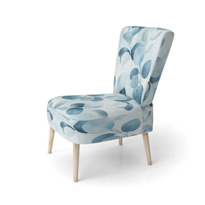 Chaise d'appoint en eucalyptus - Cool Blue Botanical Wash I