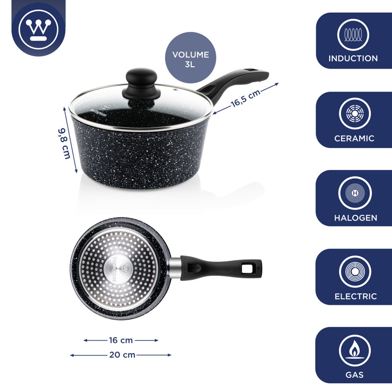 Non-Stick Aluminium Saucepan, 20 cm