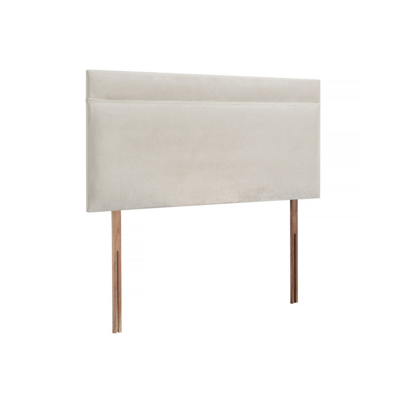 Arturo Upholstered Headboard, Plush Cream, Velvet, Double (4'6)