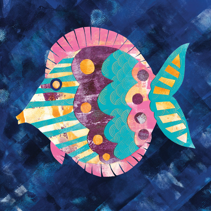 Boho Reef IV par Wild Apple Portfolio - peinture sur toile tendue, H 12 po x l 12 po