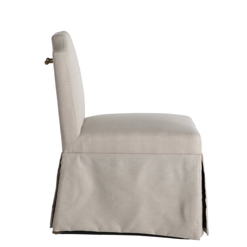 Chaise d'appoint en tissu Edmund beige ivoire