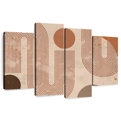 Boho abstrait 4 pièces