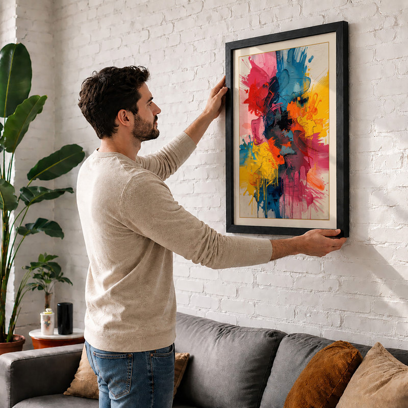 Radiant Splashes Abstract - Print, Walnut, A1 - 84.1 x 59.4 cm
