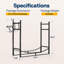 Support à bois de chauffage robuste de 3 pi avec support d'allumage - Organisateur de rangement de bûches intérieur / extérieur