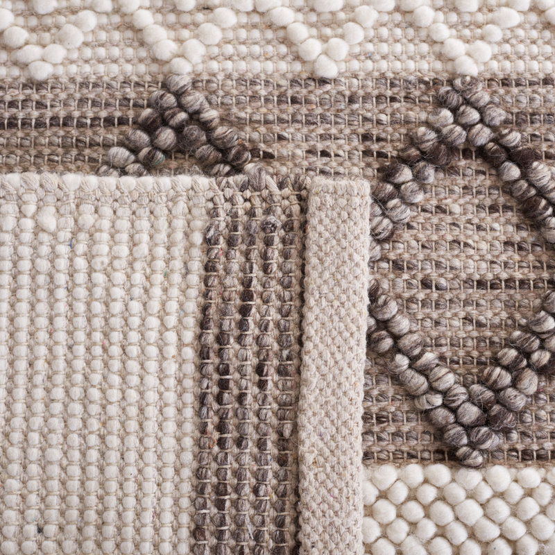 Tapis rayé en laine / coton tissé à la main Atousa, Tapis de couloir 2 pi 3 po x 8 pi