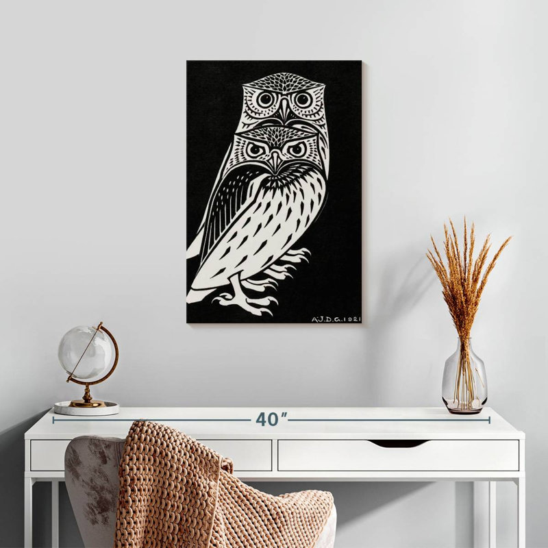 Brampt Two Owls 1921, 24" H x 16" W