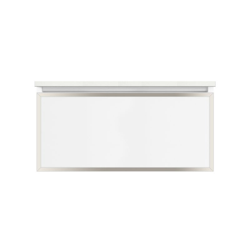 Profiles Framed 36" Single Bathroom Vanity Base Only, Full Drawer, Yes, Beach/Matte Gold