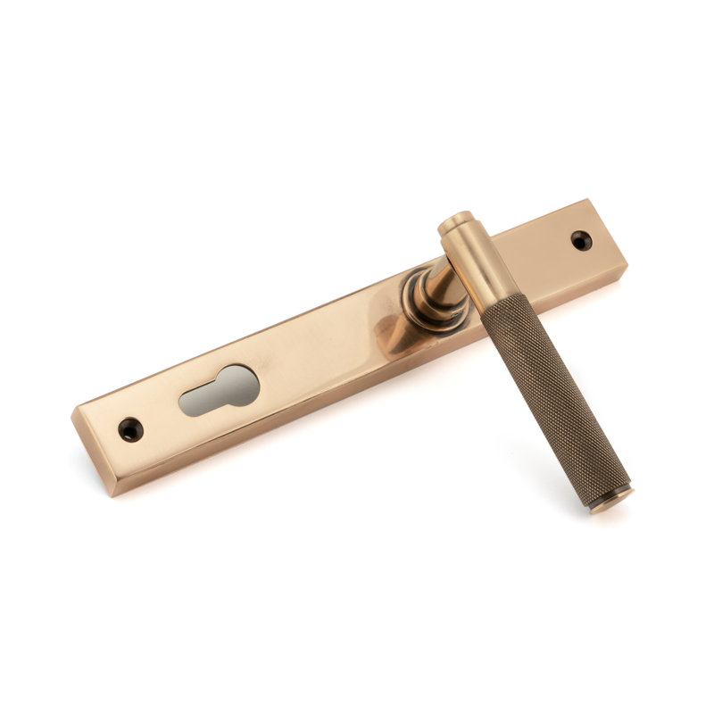 Brompton Lock Door Handle, Polished Bronze