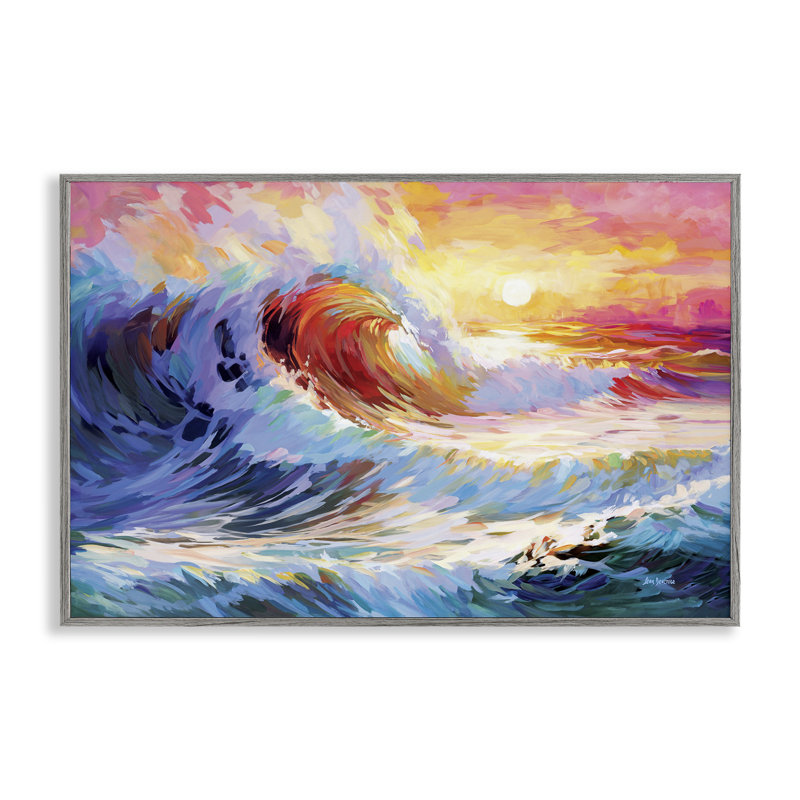  Art de la giclée du lever du soleil sur l'océan par Leon Devenice, H 12 po x l 18 po, Estampe numérique Farmhouse