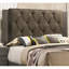 Lit de chambre à coucher contemporain contemporain 1pc avec tête de lit capitonnée en bois d'hévéa 1pc
