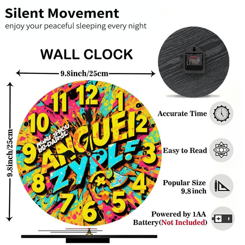 horloge abstraite colorée