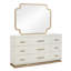 Commode moderne à 9 tiroirs avec rangement généreux et quincaillerie dorée élégante
