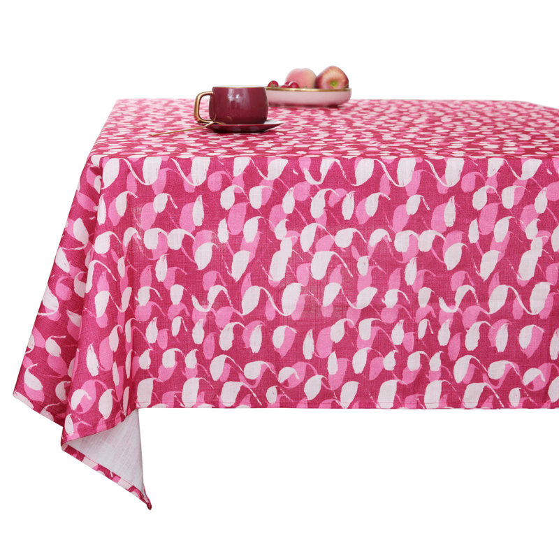 Faux Linen Water and Spill Resistant Tablecloths, 72'' L x 54'' W, White