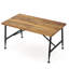 Table basse industrielle pour l'extérieur - Bois avec finition antique, structure en métal noir, design de patio en fer antique