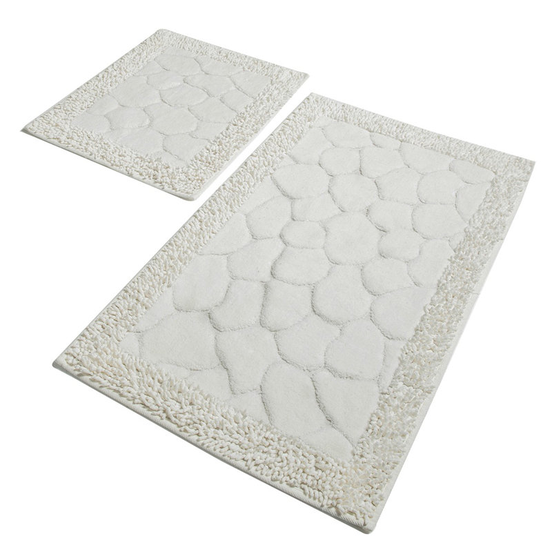 Ensemble de tapis pour salle de bain 2 pièces Groseiller, Écru