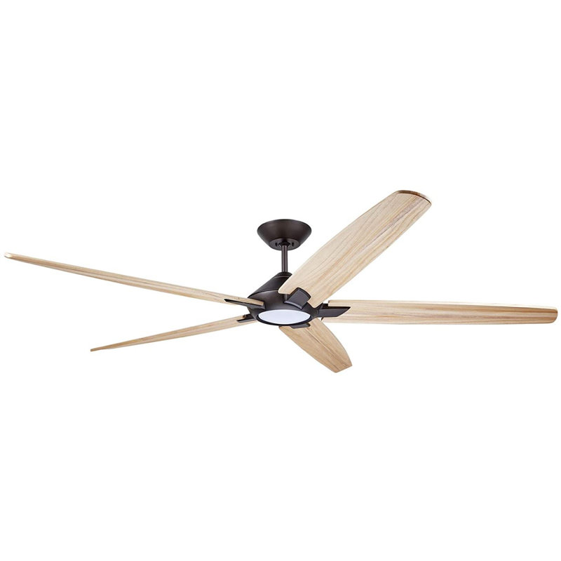 72'' Ceiling Fan with LED Lights, Oil Rubbed Bronze with Natural Blades