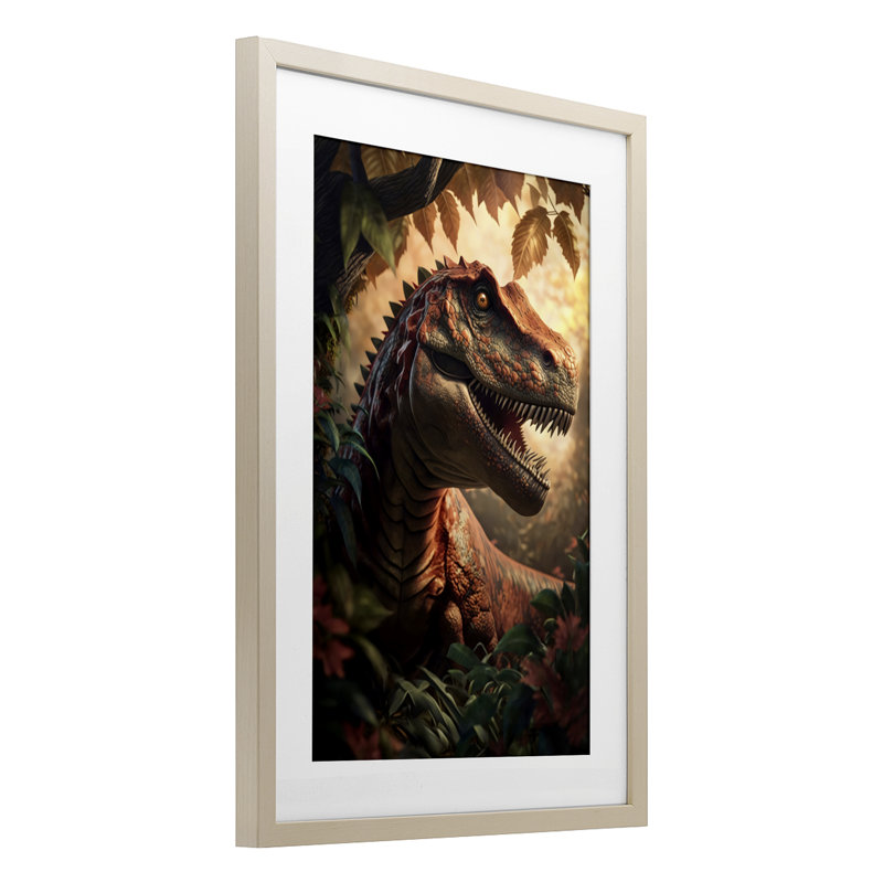 «Jungle Raptor with Antique Foliage», reproduction encadrée sous verre, design by Creative Studio, 20 x 14