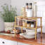 Stackable Bamboo Spice Storage Rack with Reinforced Round Support Bars