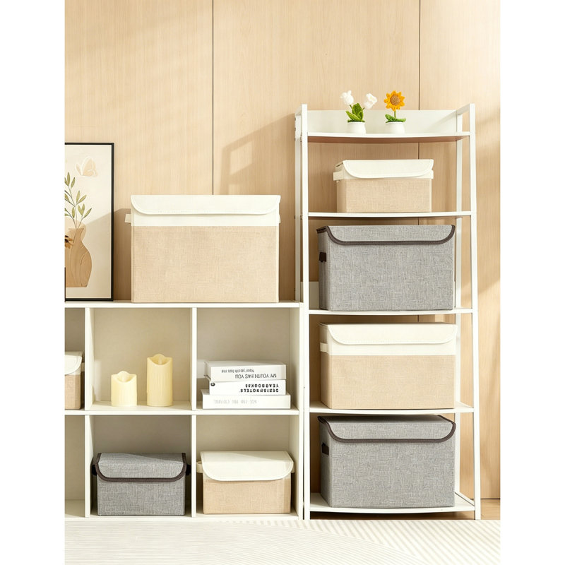 Rebrilliant Fabric Storage Tub & Tote, Grey, 36.75