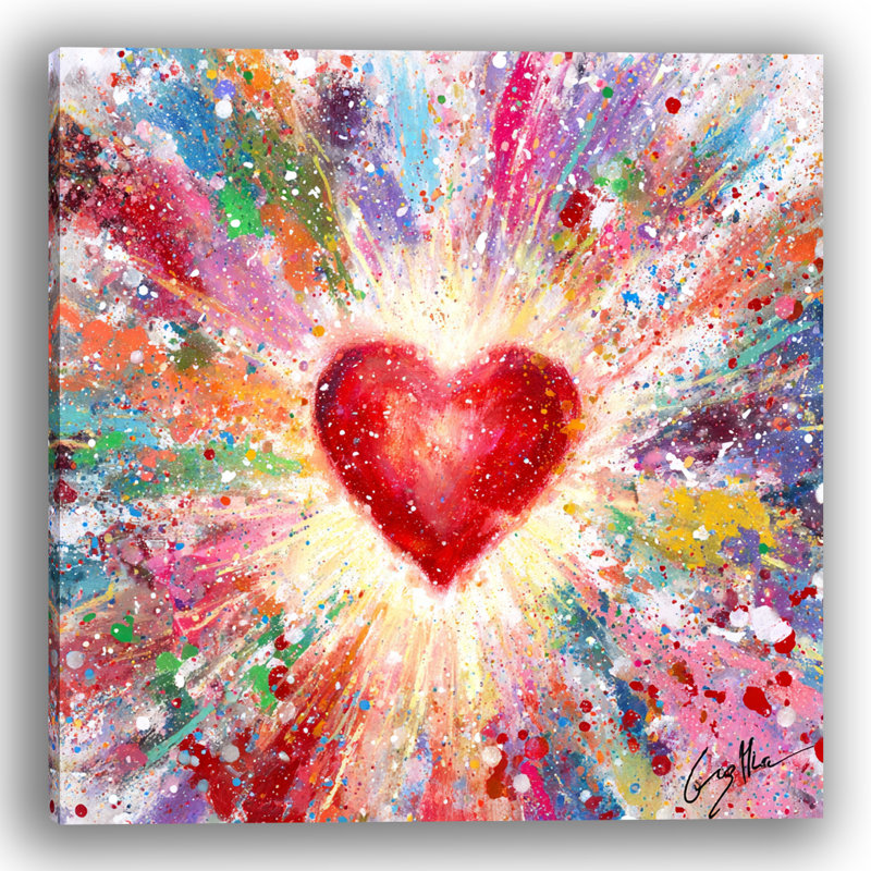 Art mural sur toile tendue Soft Heart, 30 po L x 30 po H x 1,5 po P