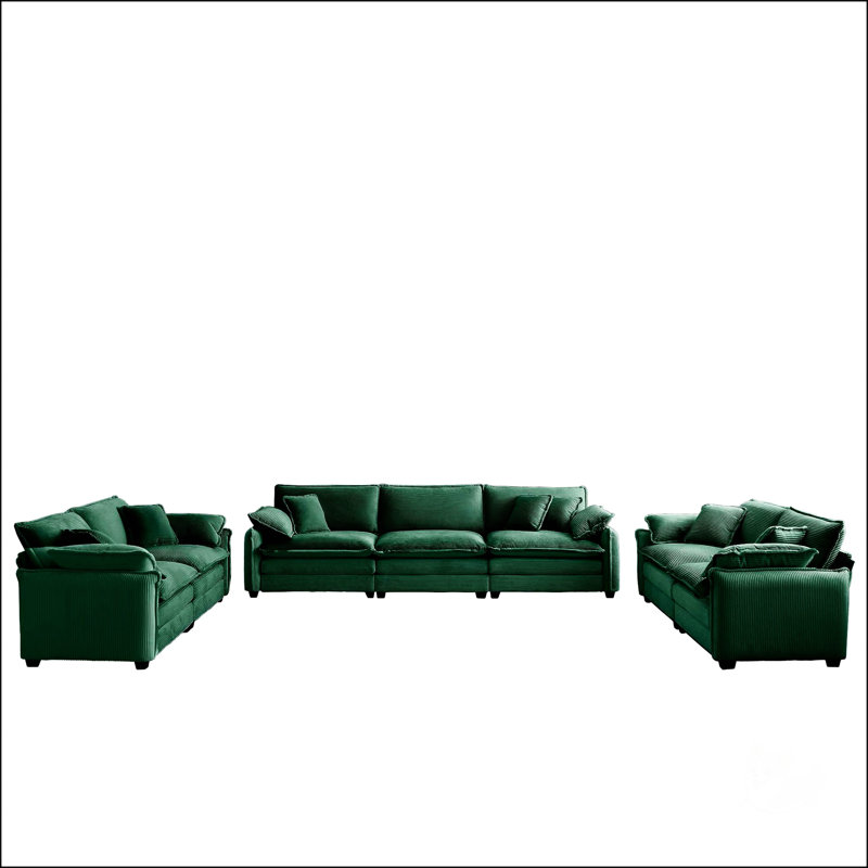 Ensemble de salon moderne 3 pièces, Vert
