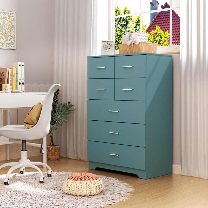 7 Drawer 27.6" W Dresser with Type-C Port And USB Port, Dark Green