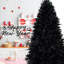 500 lumières à DEL blanches sur un arbre de Noël noir de 7,5 pi, 2156 pointes Pe +, branches à charnières, support en métal et lumières des Fêtes, charmant-1369388826