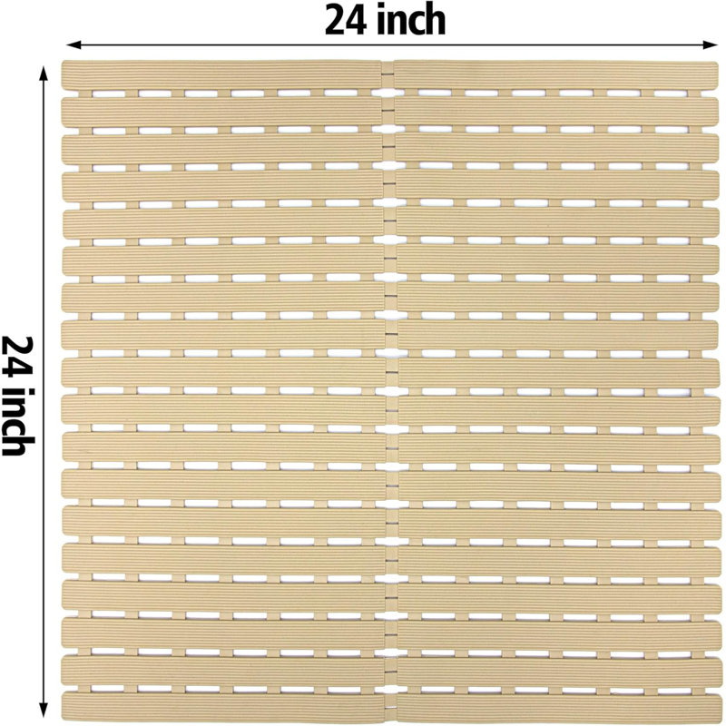 Tapis de baignoire antidérapant 24 po x 24 po brun
