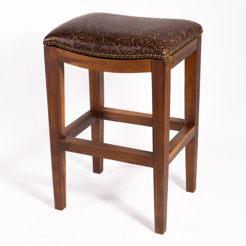 Genson Bar Stool, Counter Stool (26" Seat Height), Saddle Cowboy Copper