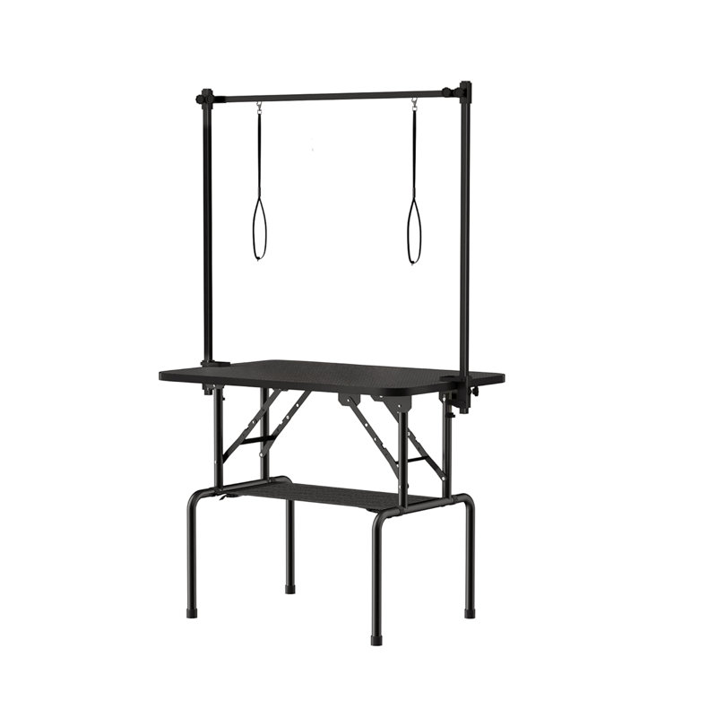 Dog Grooming Table,Foldable Pet Grooming Tables With Adjustable Arm,Clamps,Nooses, Mesh Tray