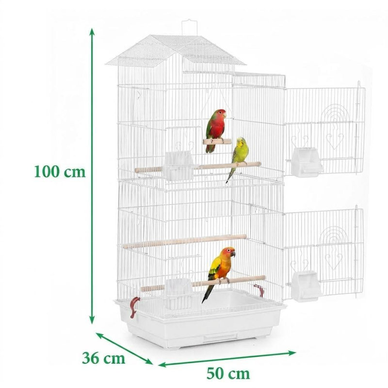 100cm Iron Wire Flight Cage, White