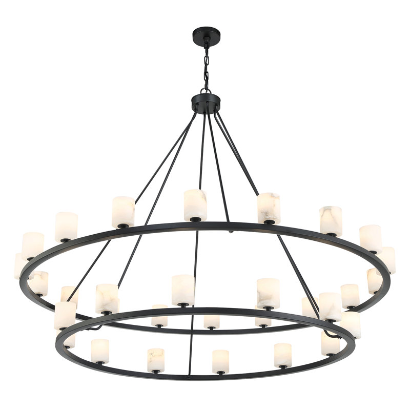 Lustre noir mat 30 lumières Rashana