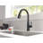 Delta Essa Matte Black Touch Kitchen Faucet with Pull Down Sprayer, Modern Single Hole Touch On Kitchen Sink Faucet, Single Handle, Matte Black-15361214