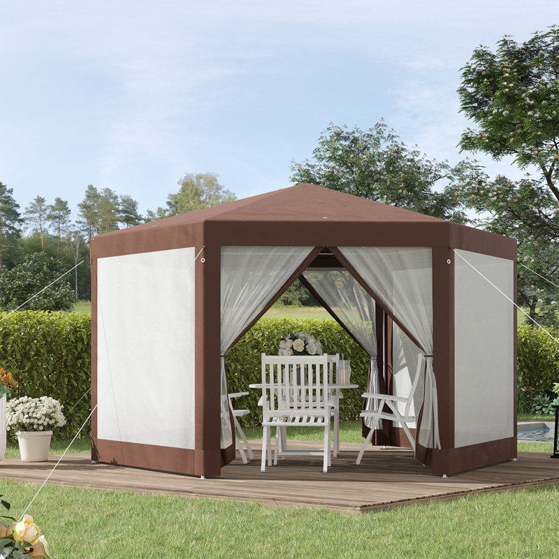 Ashanti-Leigh Party Tent, Brown, 250cm H x 390cm W x 340cm D