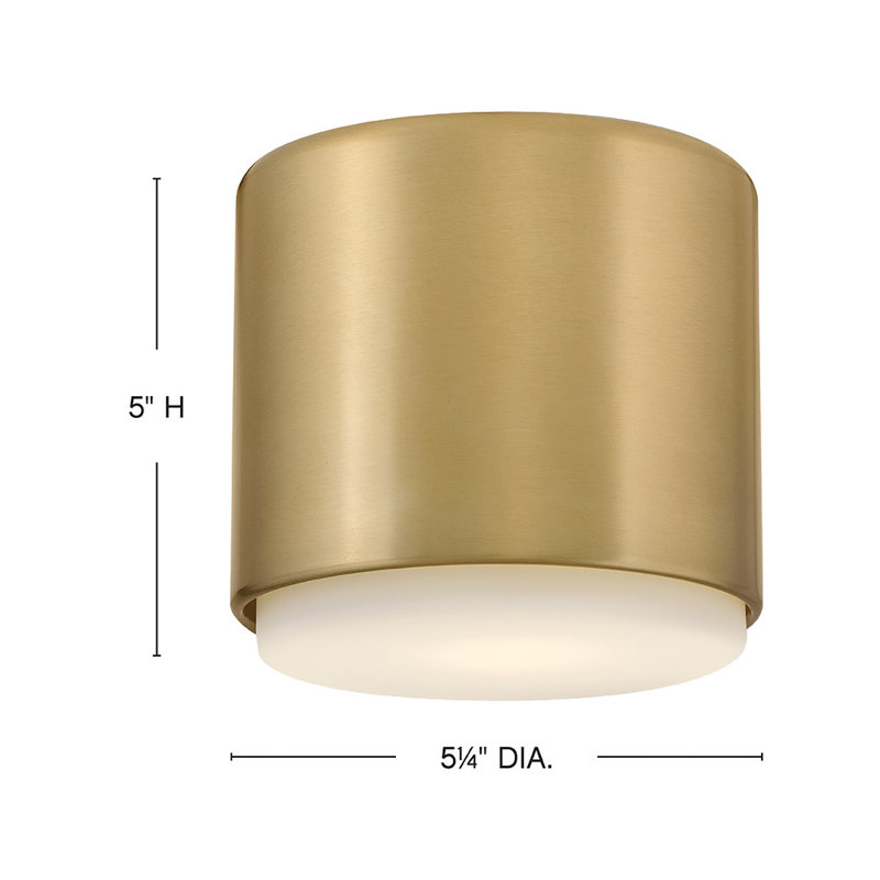 Hinkley Cedric Flush Mount Flat, Lacquered Brass