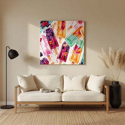 Desserts Fruit pops White Metal Wall Art