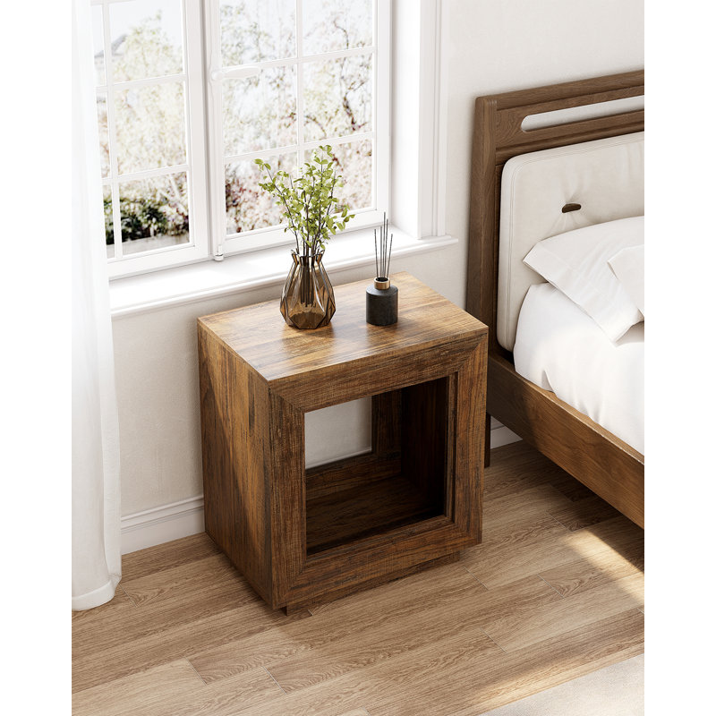 Eymi Manufactured Wood 2-Tier Square End Table