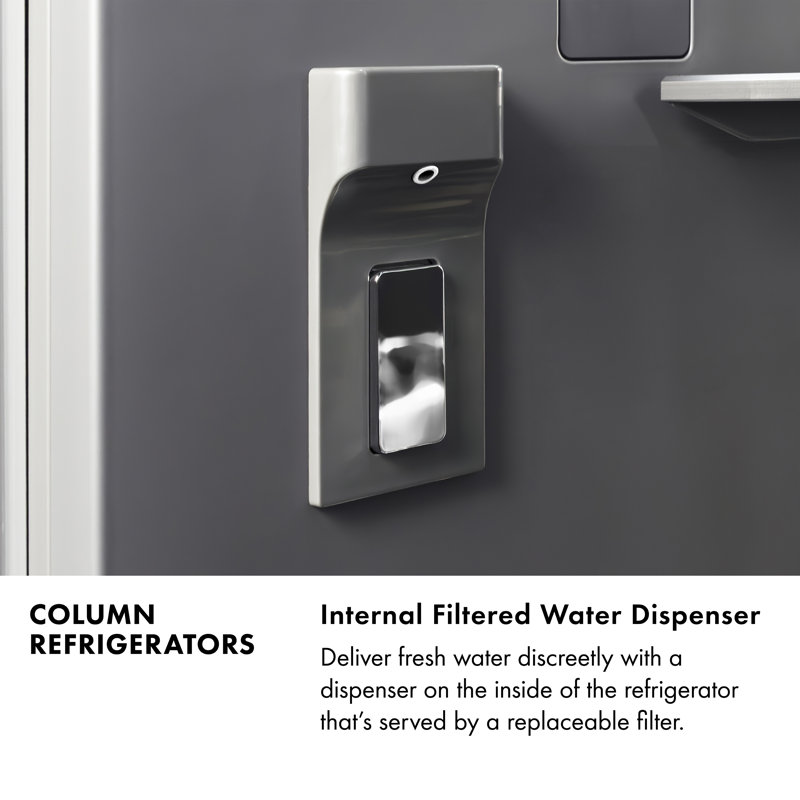 ZLINE Autograph 30 in. Column Refrigerator with Graphite Gray Interior and Champagne Bronze Accents