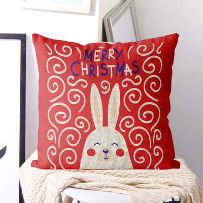 Linen Throw Pillow Cover, Christmas Decor, 18x18 Inches - NTBAY