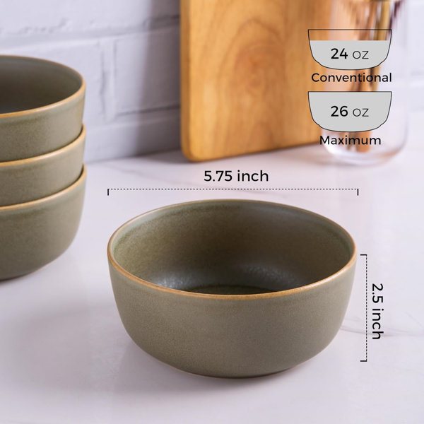 Hokku Designs 26 Ounce Cereal Soup Bowls Set Of 6 For Breakfast