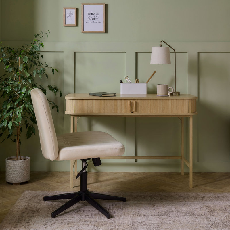 Dawson Velvet Office Chair, Cream
